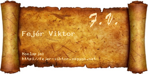 Fejér Viktor névjegykártya